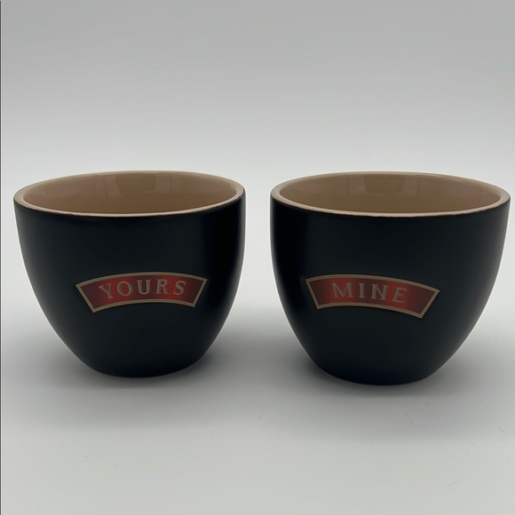 Bailey’s Irish Cream “Yours” & “Mine” Black Ceramic Cup Set (2 Cups) - Picture 1 of 9
